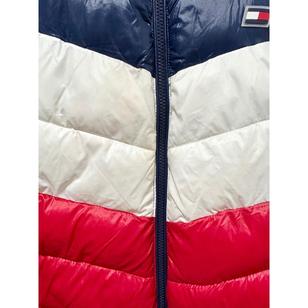 Tommy Hilfiger Sport Womens Puffer Jacket Classic Colorblock Navy White Red M - Picture 8 of 8